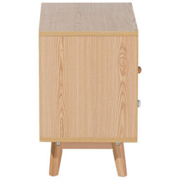 Wyld And Coco Nordicnest Bedside Table Light Brown, Two Drawers And Open Shelf, W40 X D30 X H48Cm - thumbnail 5