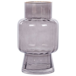 Beliani Flower Vase Megalo Glass 26 Cm Grey