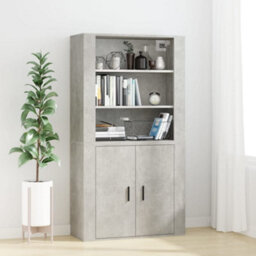Berkfield Wall Cabinet Concrete Grey 80X33X80 Cm Engineered Wood - thumbnail 6