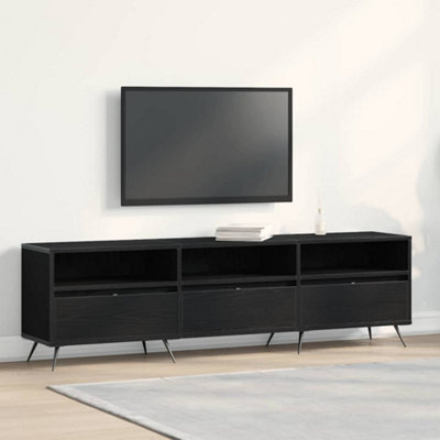 Walplus Tv Cabinet Black Oak 150 X 30 X 44.5 Cm Engineered Wood - image 1