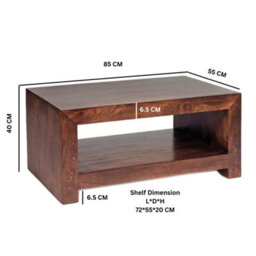 Loft Dark Solid Mango Wood Large Coffee Table In Walnut - thumbnail 4