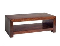 Loft Dark Solid Mango Wood Large Coffee Table In Walnut - thumbnail 1