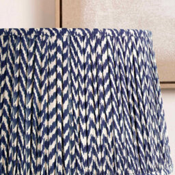 Pacific Lifestyle 45Cm Blue Chevron Tapered Pleat Table Lampshade - thumbnail 2
