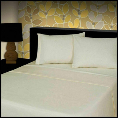 Chilimilii Flannelette Sheet Set 4Pc 100 % Brushed Cotton Thermal Soft Warm Bedding Set- Fitted Sheet +Flat Sheet +Pillowcase
