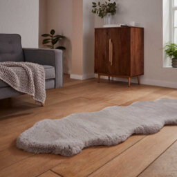 Silver Plain Shaggy Luxurious Modern Rug For Living Room And Bedroom-60Cm X 90Cm ( Single) - thumbnail 2