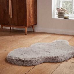 Silver Plain Shaggy Luxurious Modern Rug For Living Room And Bedroom-60Cm X 90Cm ( Single) - thumbnail 1