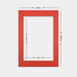 Ak Frames A4 Poppy Red Picture Mounts To Fit 9X6 Aperture Size - Mount Board Only (No Frame Included) - thumbnail 3
