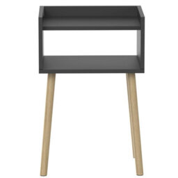 Taylor & Brown Black Bedside Table Nightstand, Open Shelf Side Table With Storage, Tall End Table For Bedroom, Kids & Living Room - thumbnail 6