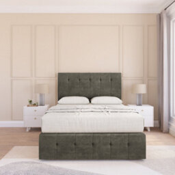 "Sloomy 5Ft Cambridge Divan Bed Base Pewter Dumfries ,2 Drawers, 12"" Footboard & 54"" Floor Standing Headboard - King" - thumbnail 2