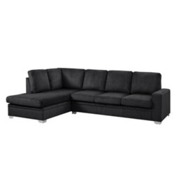 Home Detail Alana Left-Hand Facing Corner Sofa With Footstool, Black Jumbo Cord - thumbnail 4