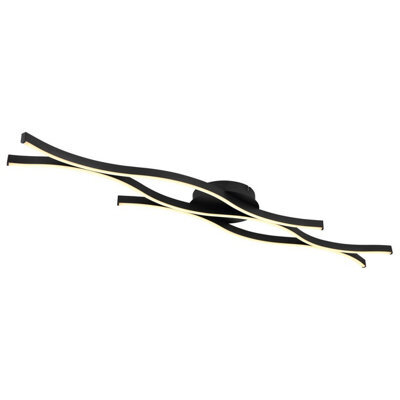 Luminosa Lighting Luminosa Geronimo Integrated Led Semi Flush Ceiling Light Matt Black 3X Led 3000K - image 1