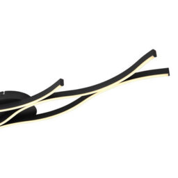 Luminosa Lighting Luminosa Geronimo Integrated Led Semi Flush Ceiling Light Matt Black 3X Led 3000K - thumbnail 5