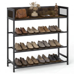 Gainoom 4-Tier Shoe Rack Industrial Shoe Organizer Freestanding Shoe Storage Shelf - thumbnail 1