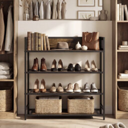 Gainoom 4-Tier Shoe Rack Industrial Shoe Organizer Freestanding Shoe Storage Shelf - thumbnail 3