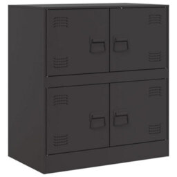 Berkfield Sideboard Black 67X39X73 Cm Steel - thumbnail 2