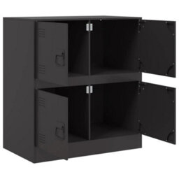 Berkfield Sideboard Black 67X39X73 Cm Steel - thumbnail 7