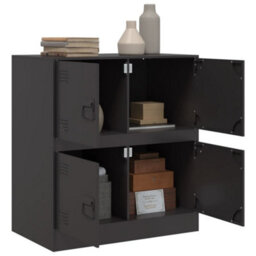 Berkfield Sideboard Black 67X39X73 Cm Steel - thumbnail 4