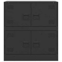 Berkfield Sideboard Black 67X39X73 Cm Steel - thumbnail 6