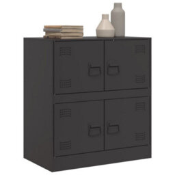 Berkfield Sideboard Black 67X39X73 Cm Steel - thumbnail 5