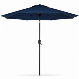 Billtix 3M Garden Parasol Umbrella Crank Tilt Outdoor Patio Sun Shade Canopy Uv Water Resistant Navy Blue 3.8Cm Pole 290Cm