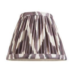 Luminosa Lighting Luminosa Santiago Brushed Aged Brass Plate Wall Light With Pearl Grey Fabric Zigzag Shade 16Cm B22 - thumbnail 7