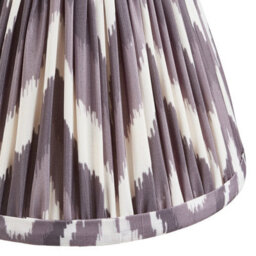 Luminosa Lighting Luminosa Santiago Brushed Aged Brass Plate Wall Light With Pearl Grey Fabric Zigzag Shade 16Cm B22 - thumbnail 6