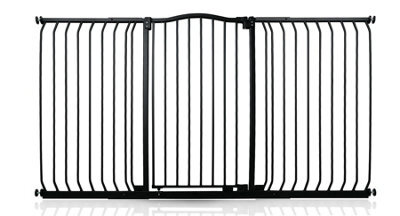 Bettacare Extra Tall Curved Top Dog Gate, 170Cm - 179Cm, Matt Black, Extra Tall 100Cm In Height, Pressure Fit Pet Gate - image 1