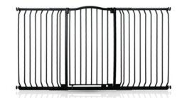 Bettacare Extra Tall Curved Top Dog Gate, 170Cm - 179Cm, Matt Black, Extra Tall 100Cm In Height, Pressure Fit Pet Gate - thumbnail 1