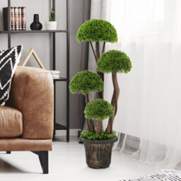 Costway Artificial  Topiary Ball Plant With Rattan Trunk Decor Tree - thumbnail 8