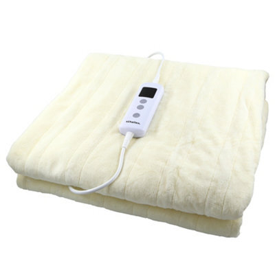Schallen Luxury Soft Heated Warm Throw Over Blanket With Timer & 10 Heat Settings - Cream - image 1