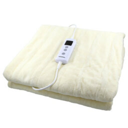 Schallen Luxury Soft Heated Warm Throw Over Blanket With Timer & 10 Heat Settings - Cream