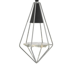 The Lighting Studio Gianni 1 Light Pendant Black, Polished Chrome & Glass - thumbnail 3
