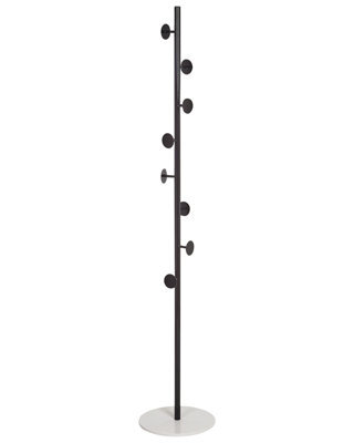 Beliani Black Marble Base Coat Stand Freestanding Industrial Jacket Rack For Hallways And Bedrooms - image 1