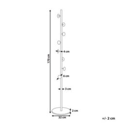Beliani Black Marble Base Coat Stand Freestanding Industrial Jacket Rack For Hallways And Bedrooms - thumbnail 4