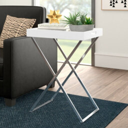 Aspect Furniture Hotel Style Hopkins Foldable Detachable Butler Table/serving Tray,white - thumbnail 2