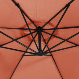 Walplus Cantilever Garden Parasol With Led Lights And Steel Pole Terracotta - thumbnail 8