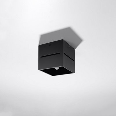 Sollux Lighting Lobo Aluminium Black 1 Light Classic Ceiling Light - image 1