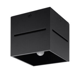 Sollux Lighting Lobo Aluminium Black 1 Light Classic Ceiling Light - thumbnail 3