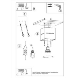 Sollux Lighting Lobo Aluminium Black 1 Light Classic Ceiling Light - thumbnail 6