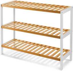 Mantraraj 3 Tier Natural Bamboo Shoe Rack Easy Assembly And Strong Design Shelf Organiser Ideal For Bedroom, Bathroom, Hallway Etc