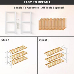 Mantraraj 3 Tier Natural Bamboo Shoe Rack Easy Assembly And Strong Design Shelf Organiser Ideal For Bedroom, Bathroom, Hallway Etc - thumbnail 7