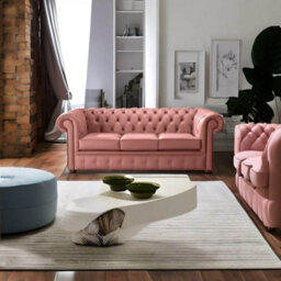 Chesterfield 3 Seater Shelly Woodburner Leather Sofa Bespoke In Classic Style - thumbnail 2