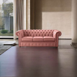 Chesterfield 3 Seater Shelly Woodburner Leather Sofa Bespoke In Classic Style - thumbnail 3