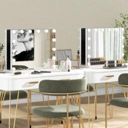 Costway Tabletop Vanity Mirror With Lights Hollywood Makeup Mirror W/ 3 Color Lighting Modes - thumbnail 8