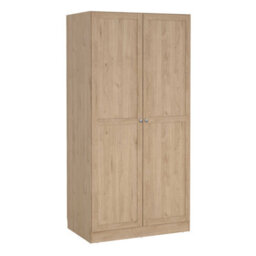 Wyld Haus Cherryfern Natural Oak 2-Door Wardrobe Tall With Shelves And Hanging Rail - thumbnail 2