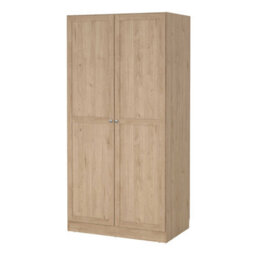 Wyld Haus Cherryfern Natural Oak 2-Door Wardrobe Tall With Shelves And Hanging Rail - thumbnail 4