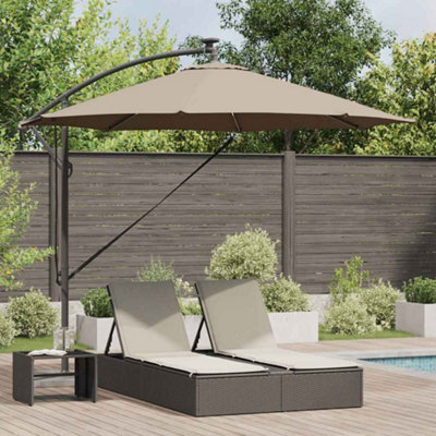 Berkfield Cantilever Banana Parasol With Lock Taupe 294 X 294 X 248 Cm - image 1