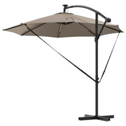 Berkfield Cantilever Banana Parasol With Lock Taupe 294 X 294 X 248 Cm - thumbnail 7