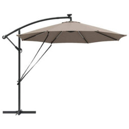 Berkfield Cantilever Banana Parasol With Lock Taupe 294 X 294 X 248 Cm - thumbnail 6