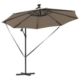 Berkfield Cantilever Banana Parasol With Lock Taupe 294 X 294 X 248 Cm - thumbnail 4